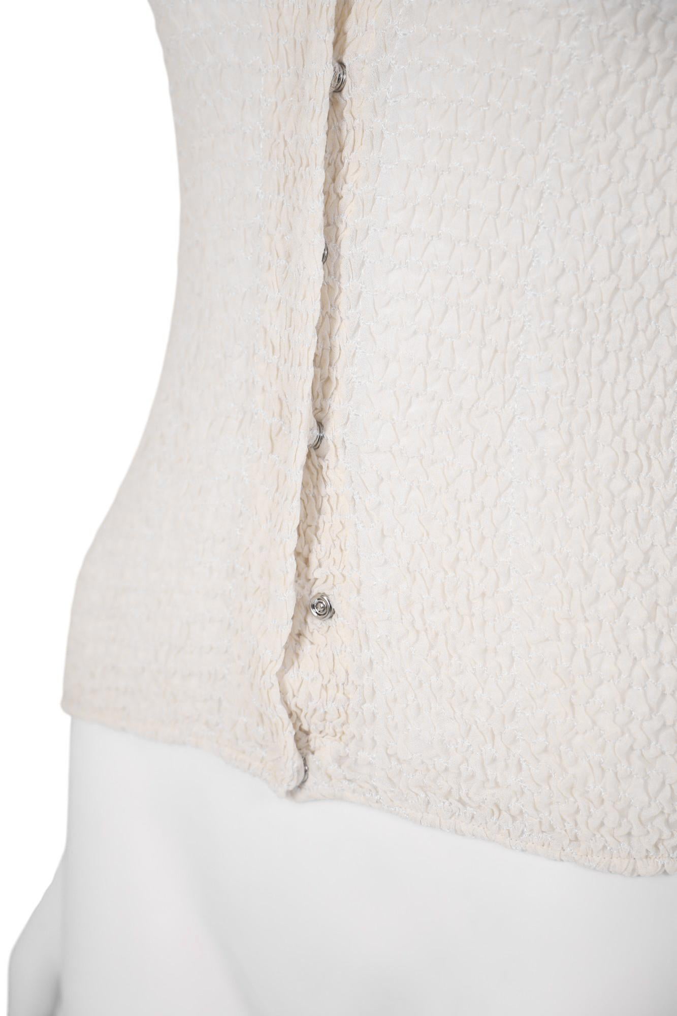 De las mujeres Emporio Armani S/S 2000 Camisa Blanca Semitransparente Entallada en venta