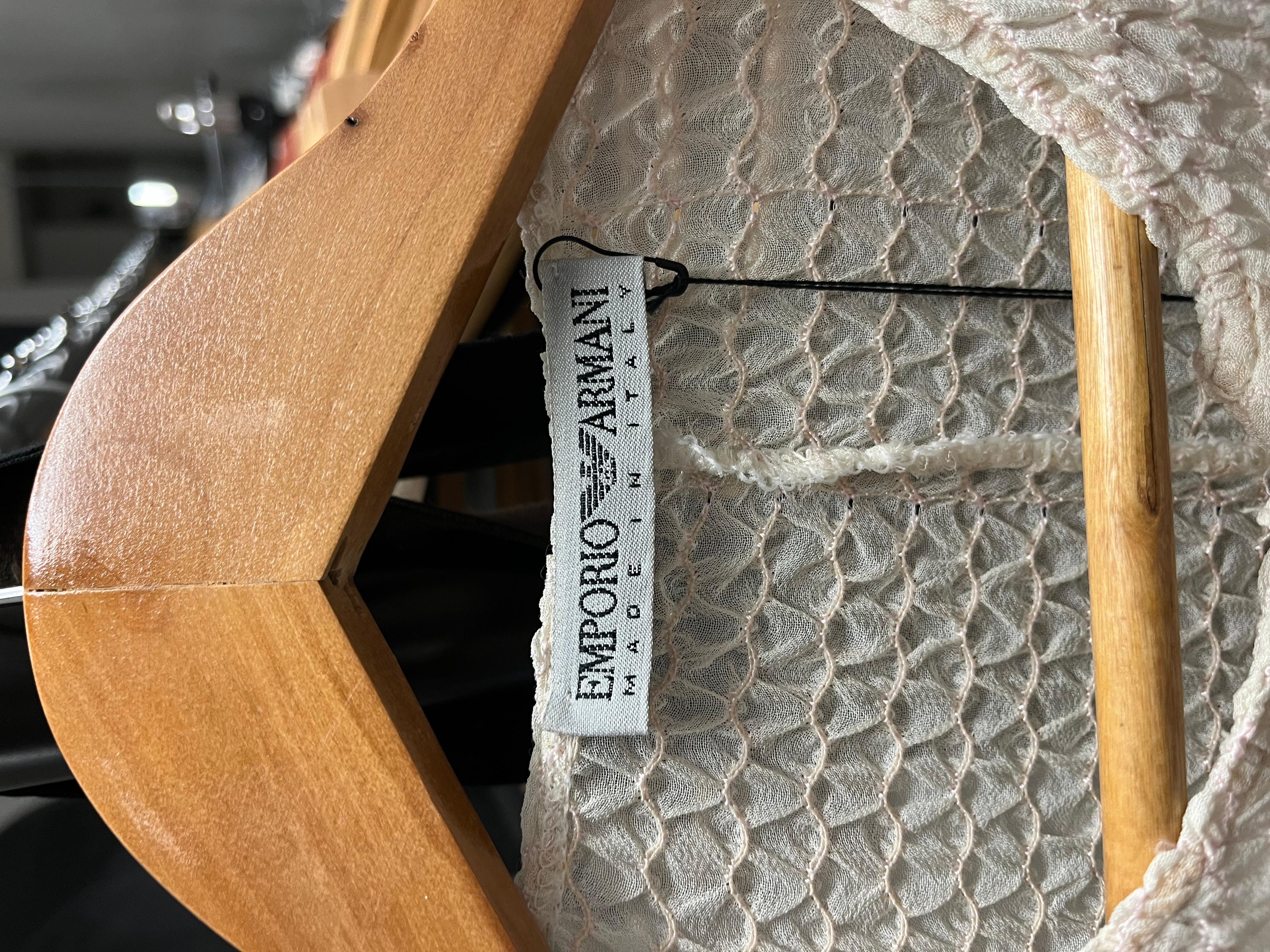 Emporio Armani S/S 2000 Camisa Blanca Semitransparente Entallada en venta 2