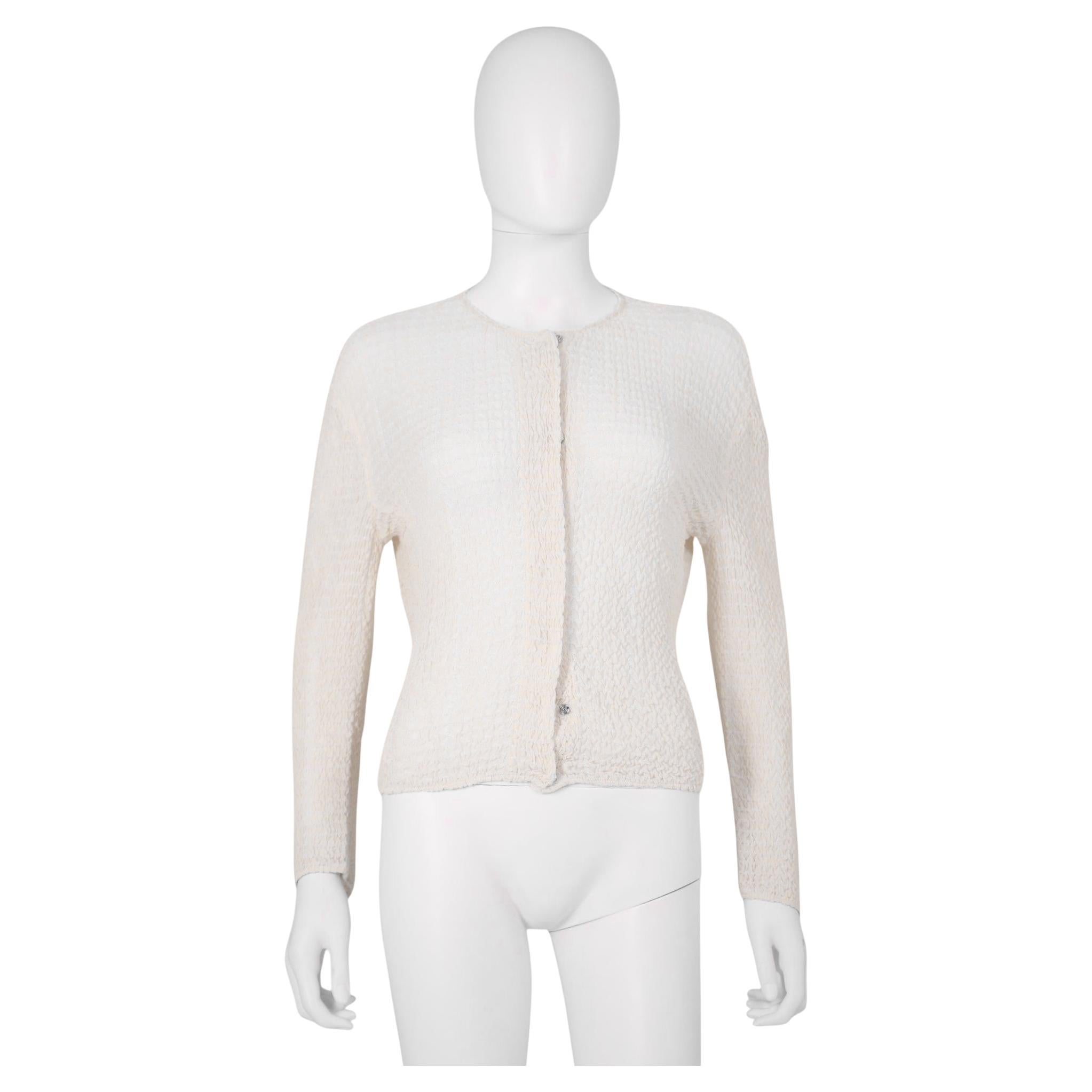 Emporio Armani S/S 2000 Camisa Blanca Semitransparente Entallada en venta