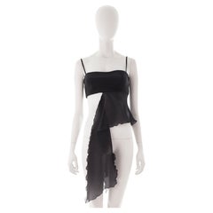 Emporio Armani S/S 2001 ruffled black tube top