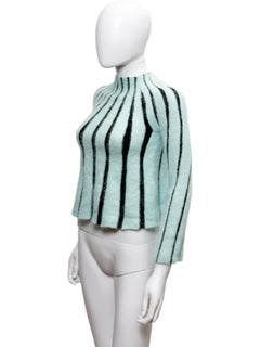 Emporio Armani S/S 2020 Fuzzy Alpaca Mohair Striped Sweater