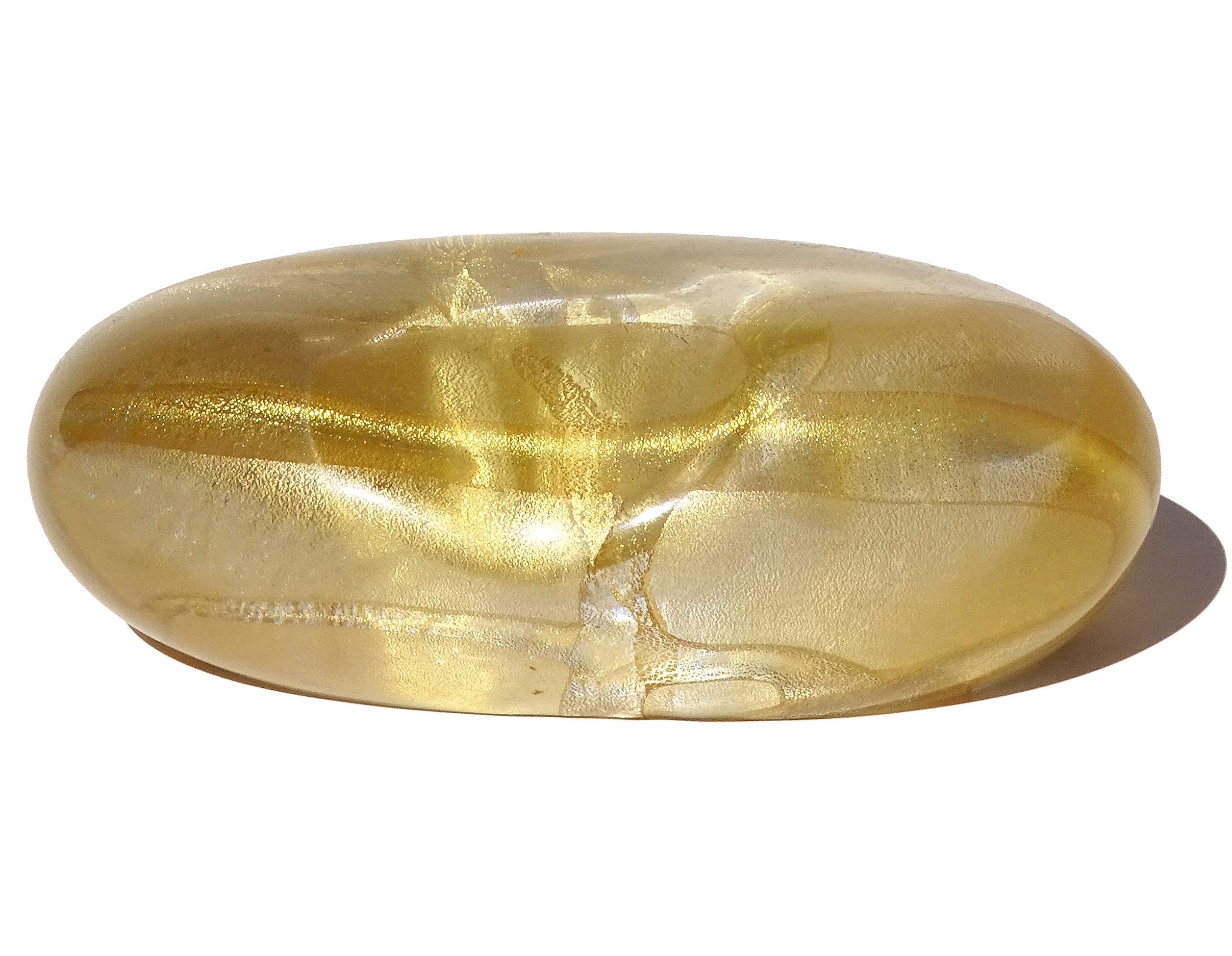 Emporio Armani Seguso Viro Murano Gold Italienisches Kunstglas Briefbeschwerer und Tasche (Moderne der Mitte des Jahrhunderts) im Angebot