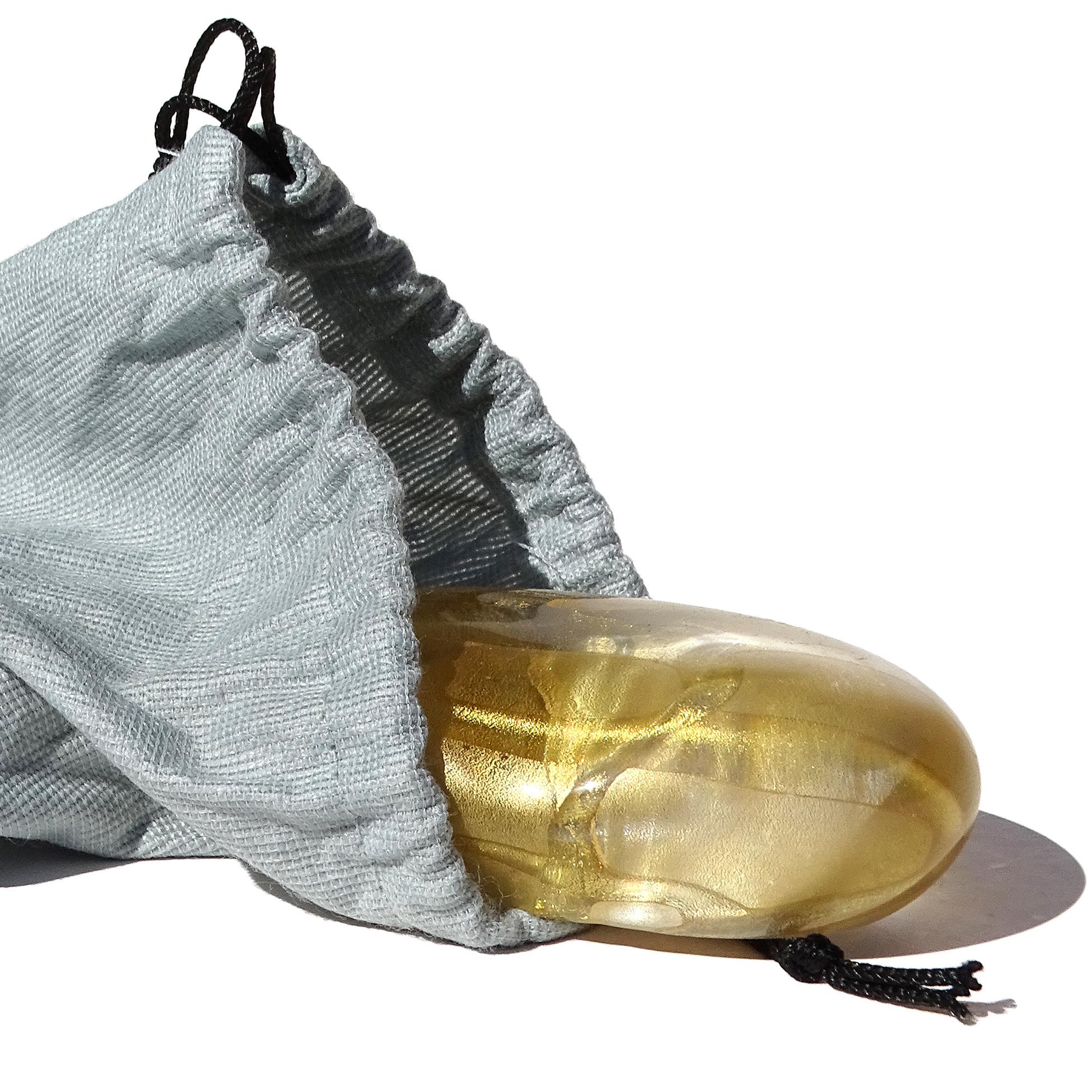 Emporio Armani Seguso Viro Murano Gold Italienisches Kunstglas Briefbeschwerer und Tasche (20. Jahrhundert) im Angebot