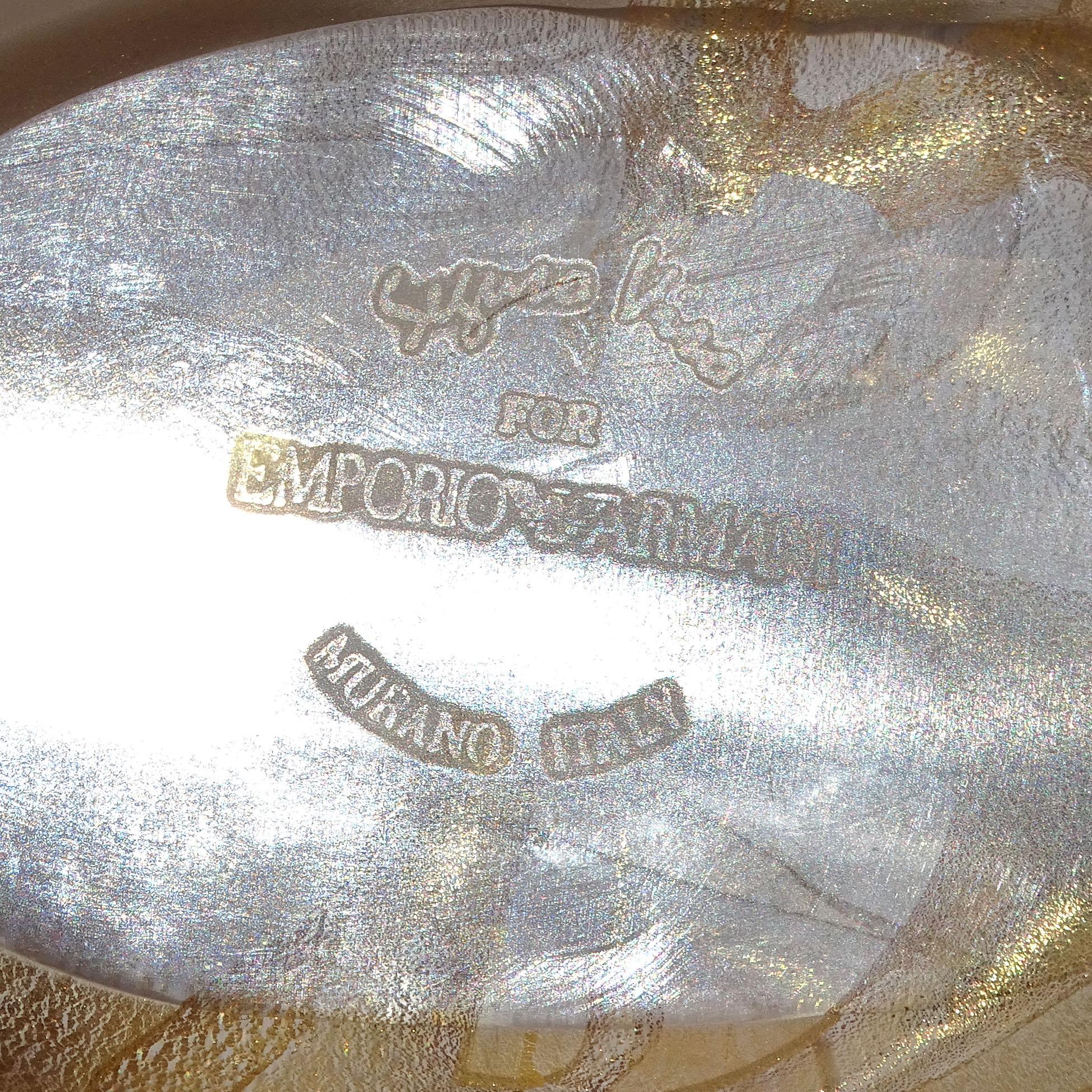 Emporio Armani Seguso Viro Murano Gold Italienisches Kunstglas Briefbeschwerer und Tasche im Angebot 1