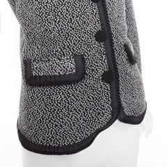 EMPORIO ARMANI silberne Lurex-Boucle-Applikation, schwarzer Besatz, Strickblazer IT40 S