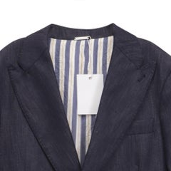 Emporio Armani Single-Breasted Denim Blazer in Blue Cotton