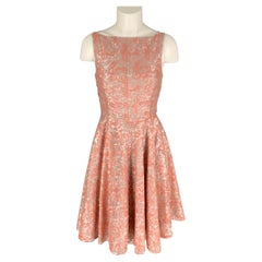 EMPORIO ARMANI Size 0 Orange Polyester Sequined A-Line Dress