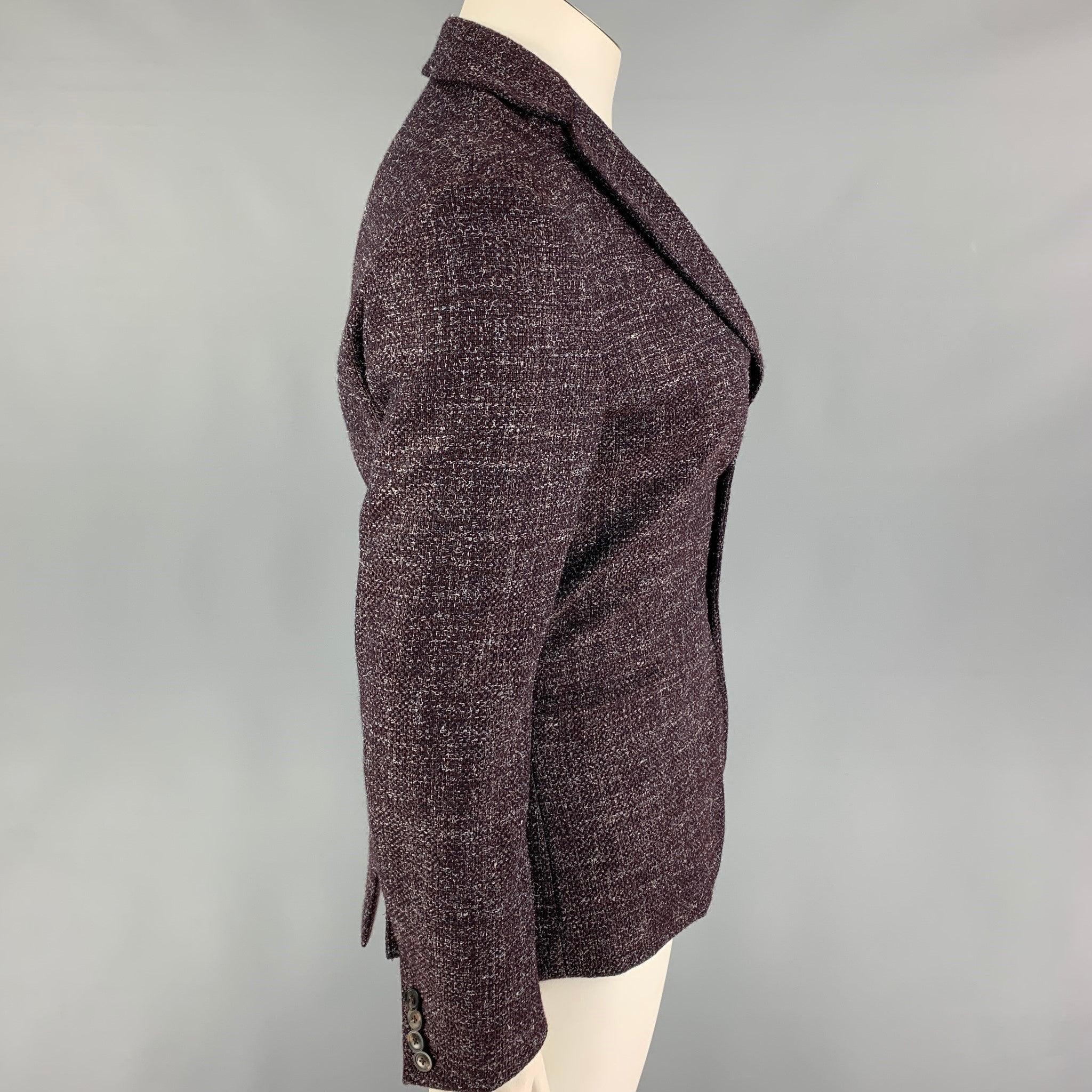 EMPORIO ARMANI Size 10 Purple Grey Heather Jacket Blazer In Good Condition For Sale In San Francisco, CA
