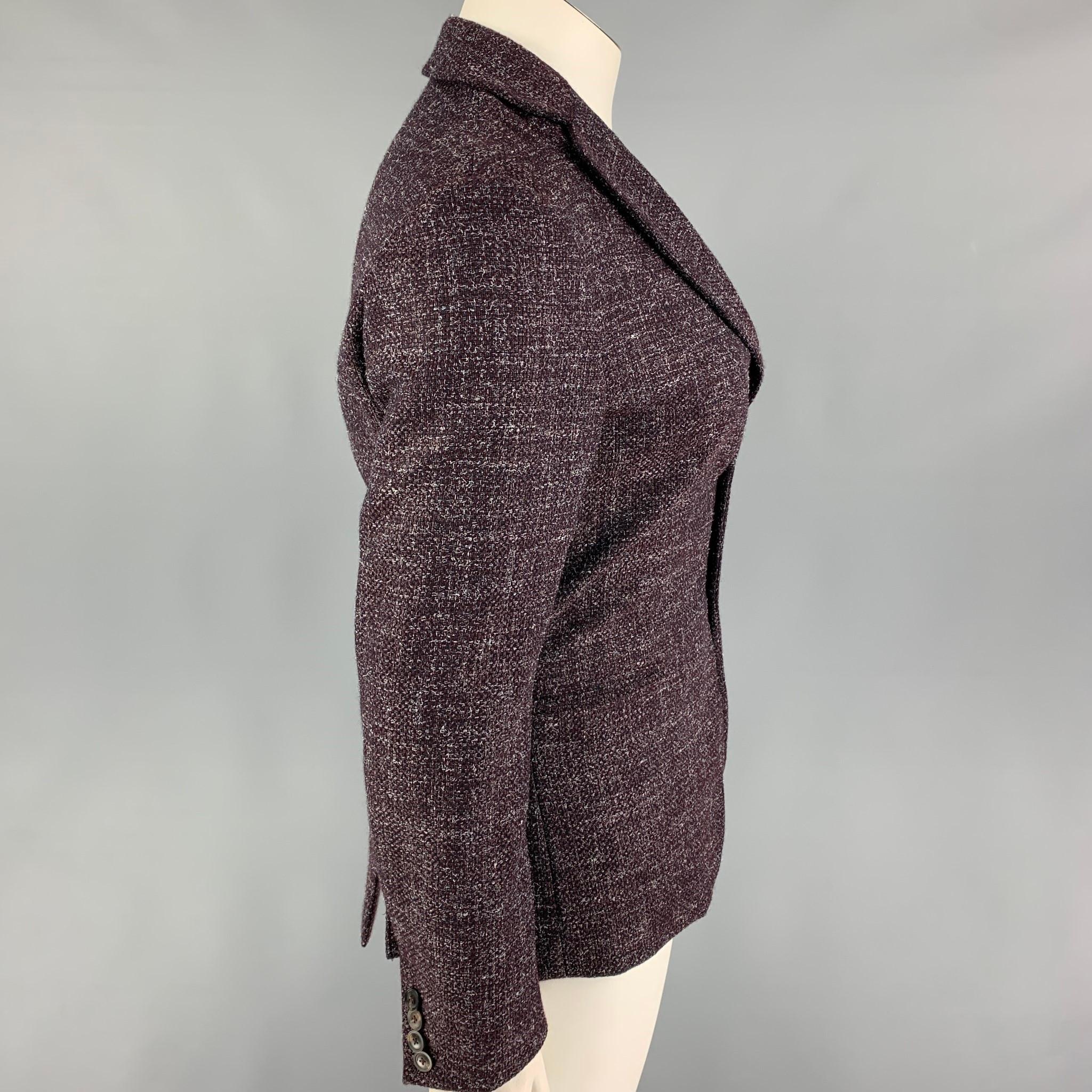 Gray EMPORIO ARMANI Size 10 Purple Grey Heather Jacket Blazer