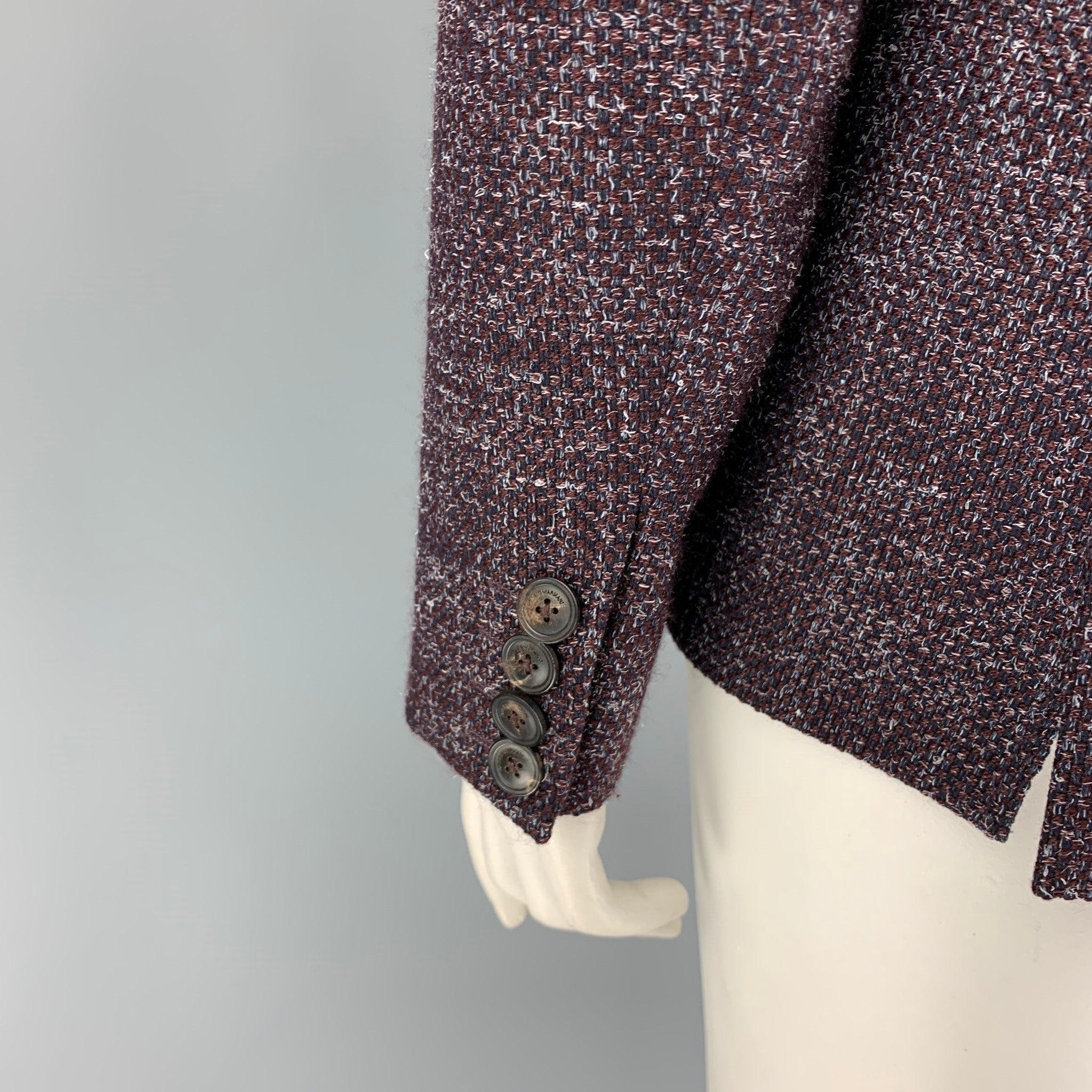 EMPORIO ARMANI Size 10 Purple Grey Heather Jacket Blazer For Sale 1