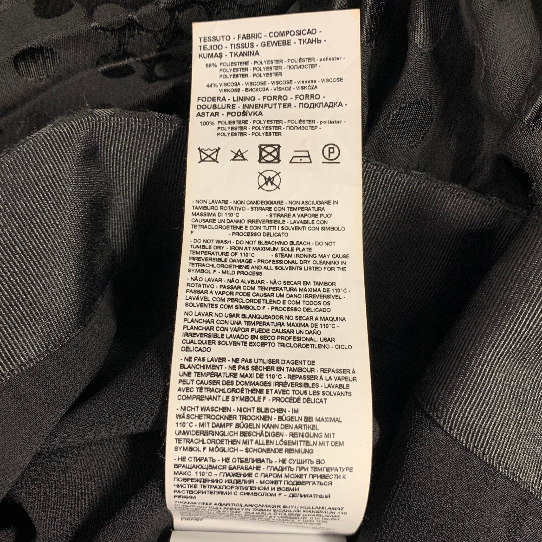 EMPORIO ARMANI Size 2 Black Polyester Viscose Dots Maxi Skirt en vente 1
