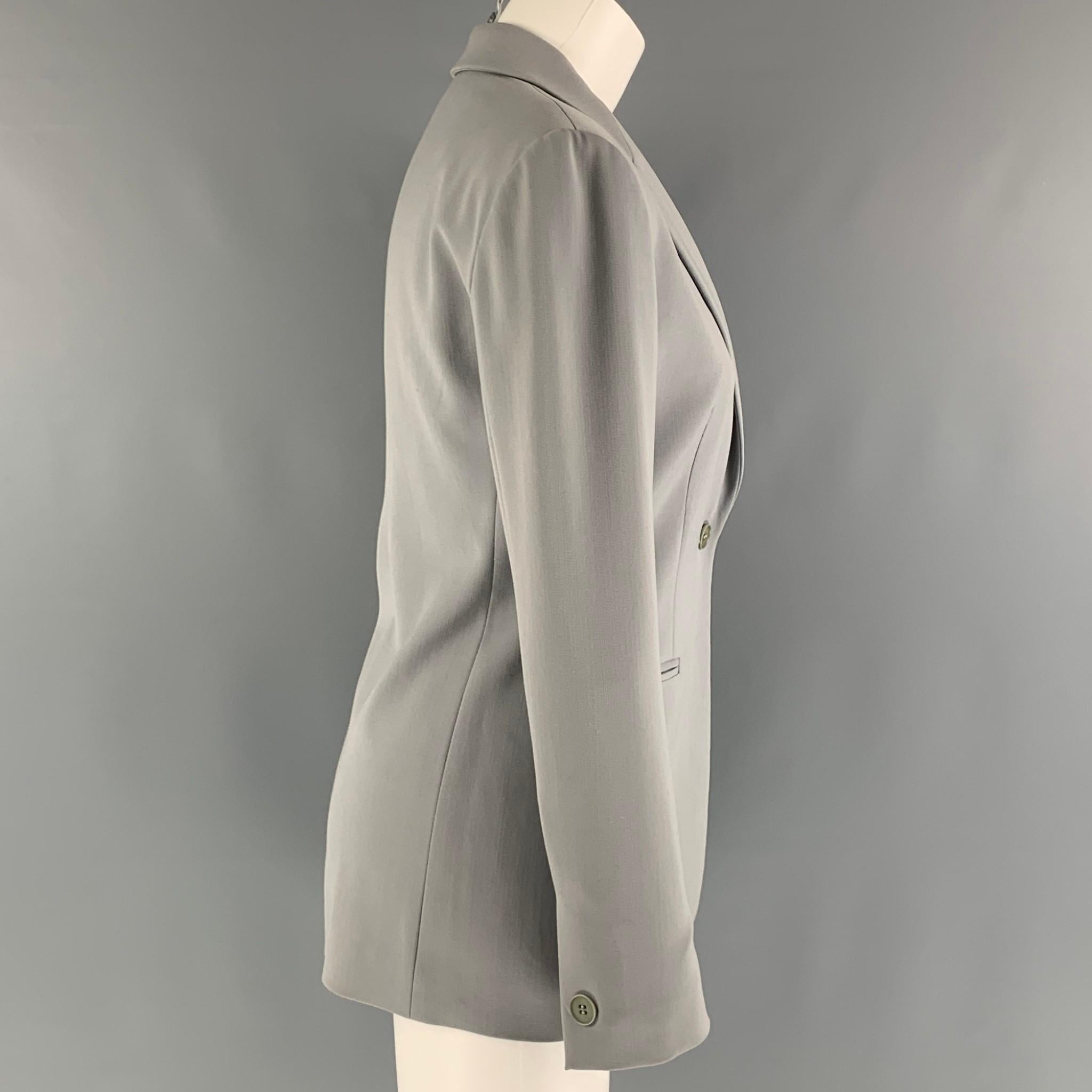 Gray EMPORIO ARMANI Size 2 Grey Mint Polyester Blend Jacket