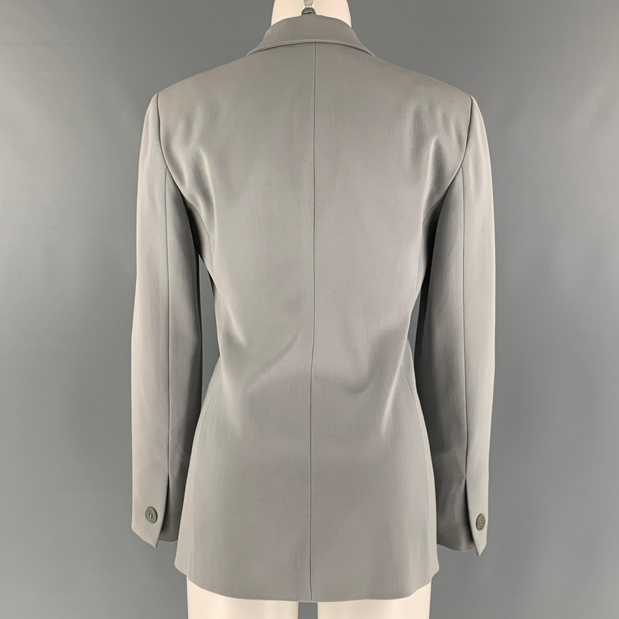 EMPORIO ARMANI Size 2 Grey Mint Polyester Blend Jacket In Good Condition In San Francisco, CA