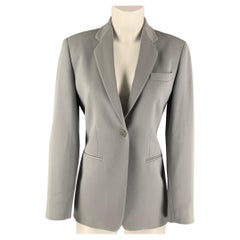EMPORIO ARMANI Size 2 Grey Mint Polyester Blend Jacket