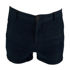 EMPORIO ARMANI Größe 30 Marineblaue strukturierte Mini-Shorts