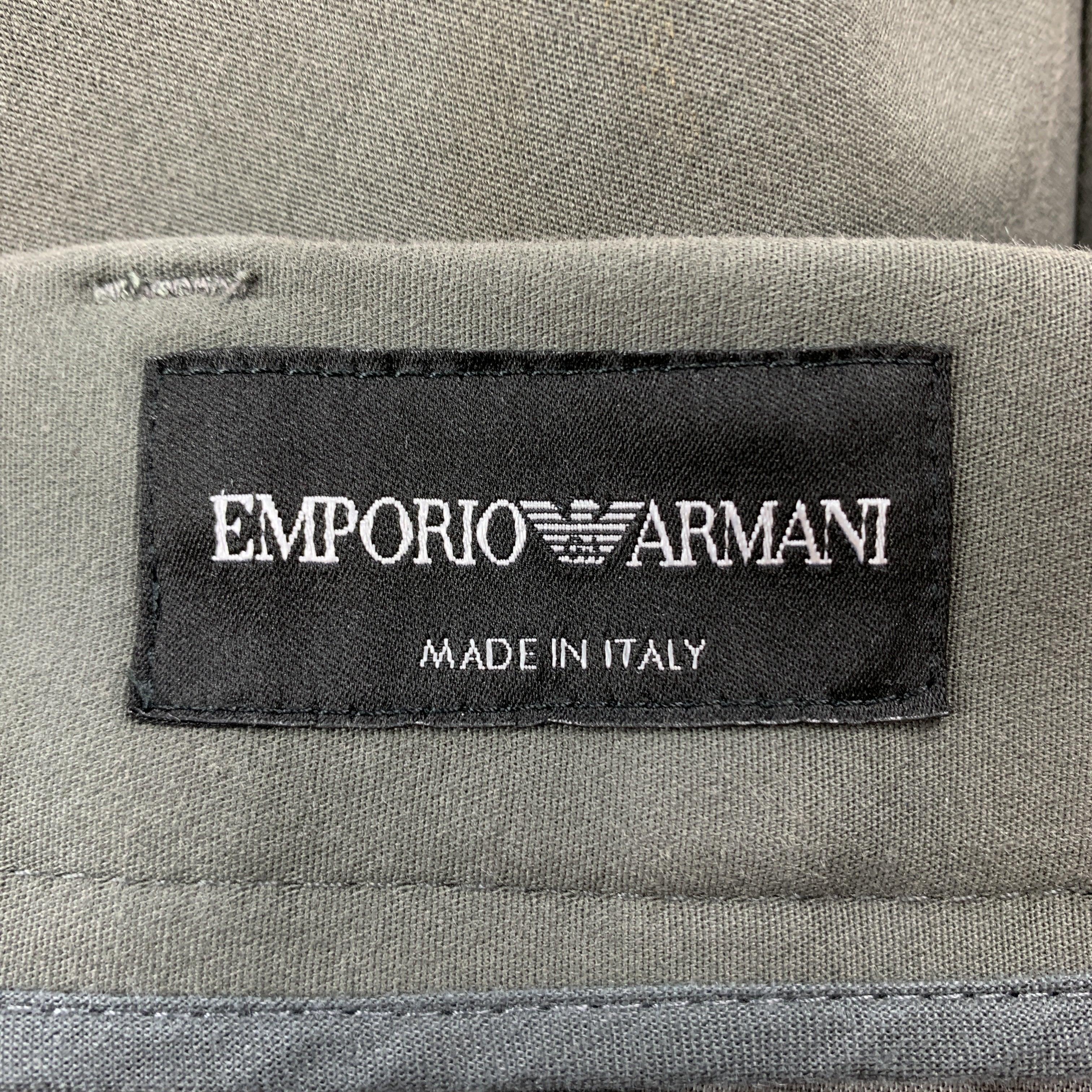EMPORIO ARMANI Size 30 Slate Solid Cotton Zip Fly Casual Pants 2