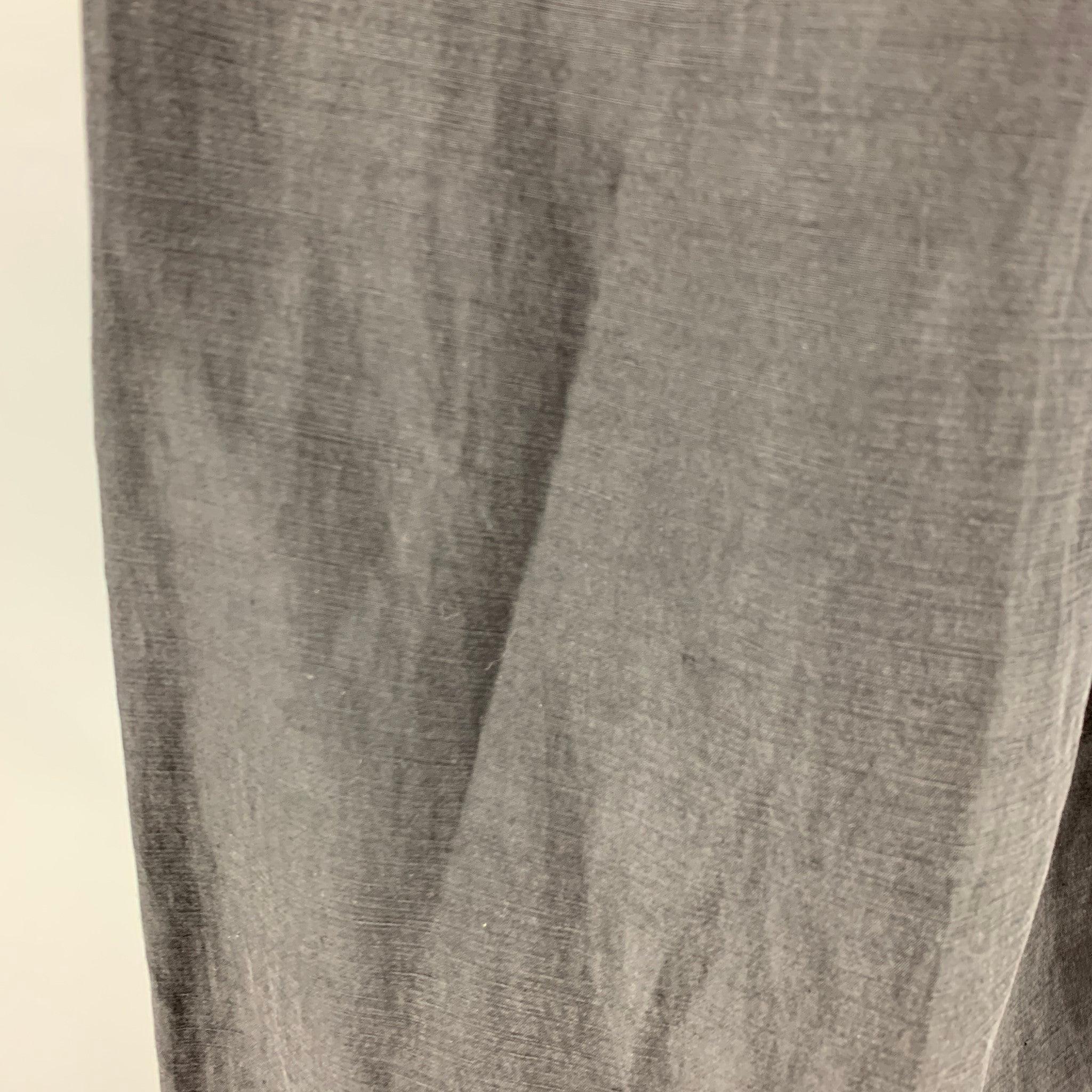 Men's EMPORIO ARMANI Size 32 Black Linen Silk Zip Fly Dress Pants For Sale