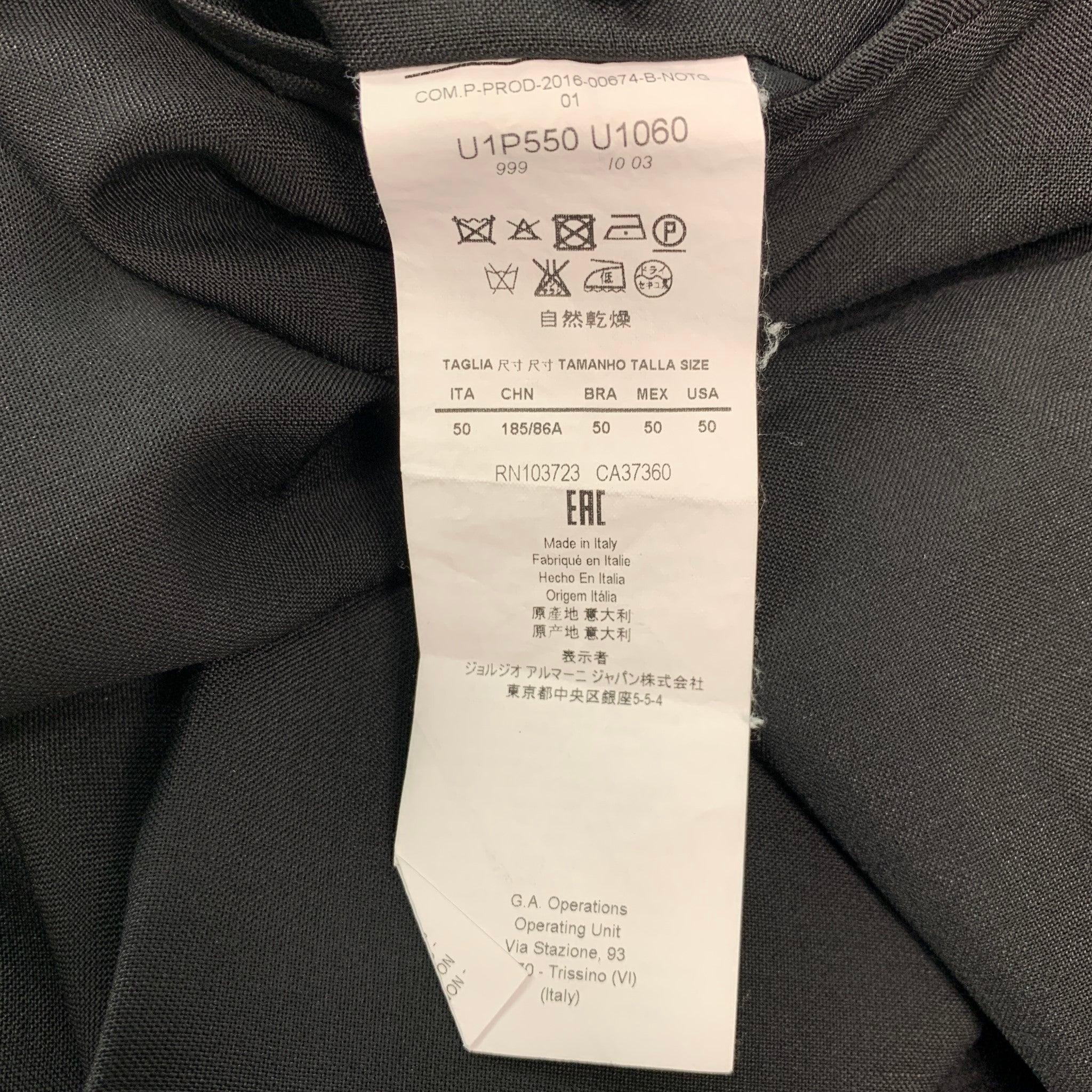 EMPORIO ARMANI Size 32 Black Solid Mohair Wool Tuxedo Dress Pants For Sale 1