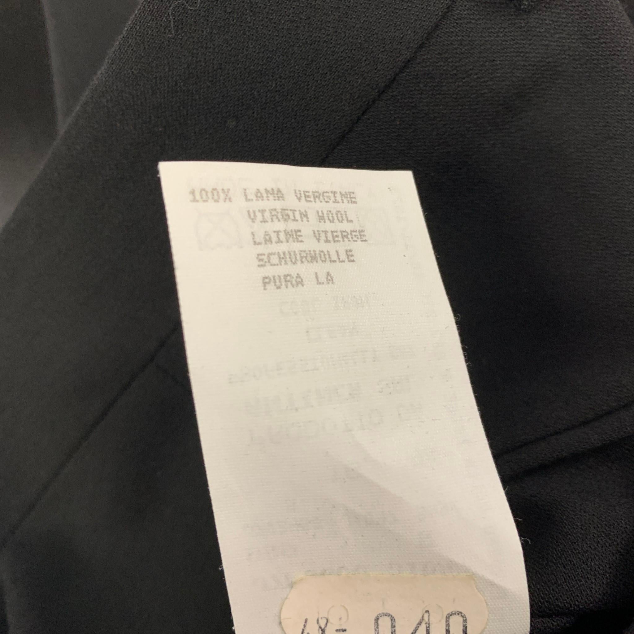 EMPORIO ARMANI Size 32 Black Wool Tuxedo Dress Pants In Excellent Condition In San Francisco, CA