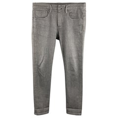 EMPORIO ARMANI Size 32 x 32 Charcoal Cotton Zip Fly Jeans