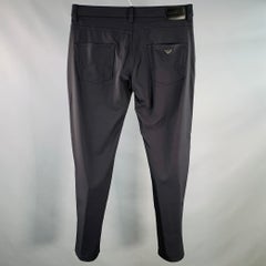 EMPORIO ARMANI Size 34 Black Polyamide Blend Tapered Jean Cut Casual Pants
