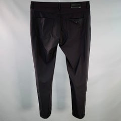 EMPORIO ARMANI Size 34 Black Polyamide Blend Tapered Zip Fly Casual Pants