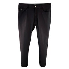EMPORIO ARMANI Size 34 Black Polyamide Blend Tapered Zip Fly Casual Pants