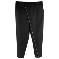 EMPORIO ARMANI Size 34 Black Wool Polyamide Asymmetrical Dress Pants