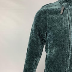 EMPORIO ARMANI Size 34 Forest Green Velvet Biker Jacket