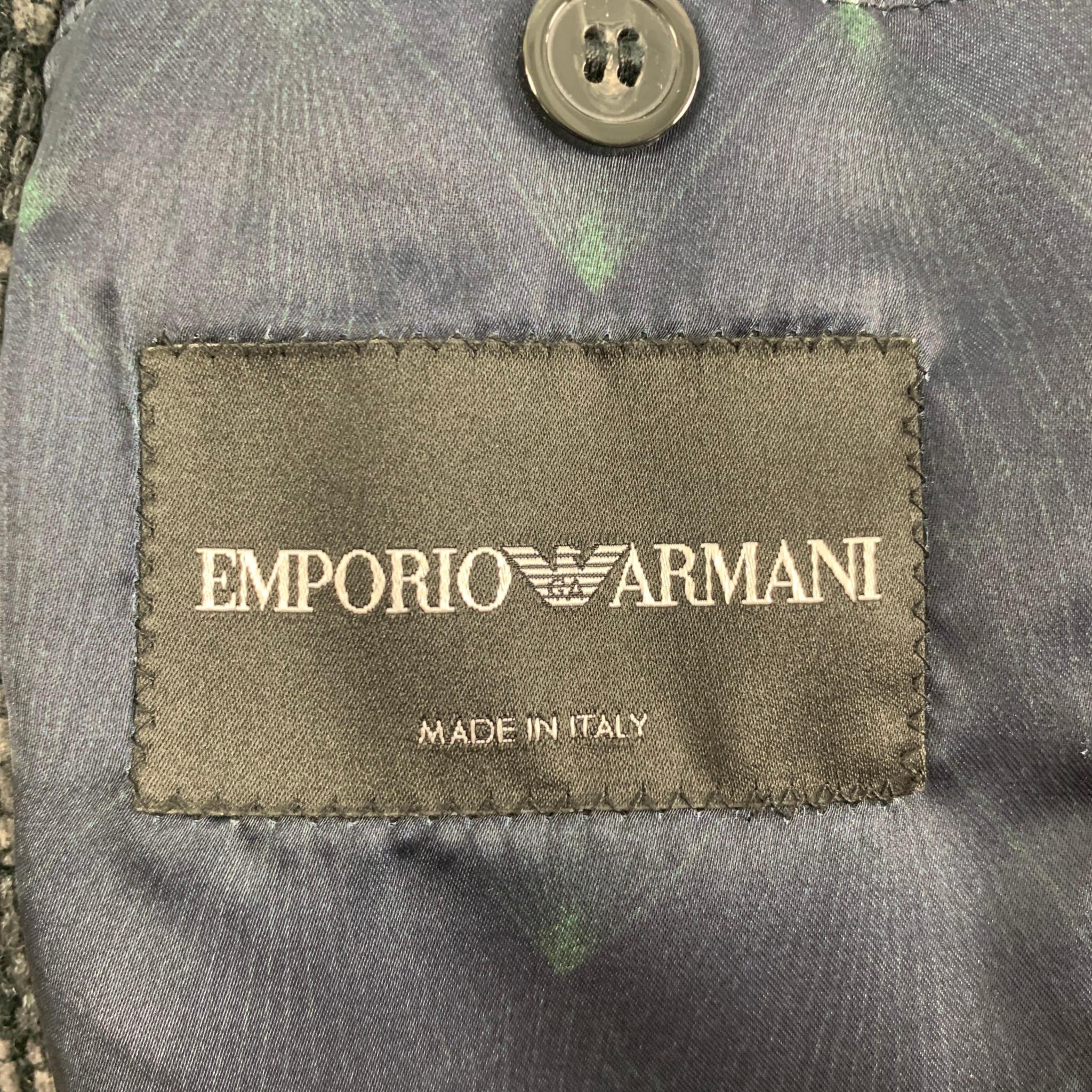 EMPORIO ARMANI Size 34 Grey Black Knitted Wool Blend Sport Coat 3