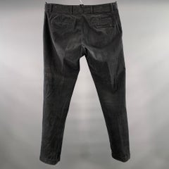 EMPORIO ARMANI Größe 34 Grau-Anthrazit Cord aus Baumwolle und Elasthan, Freizeit-Hose