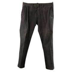 EMPORIO ARMANI Größe 34 Grau-Anthrazit Cord aus Baumwolle und Elasthan, Freizeit-Hose