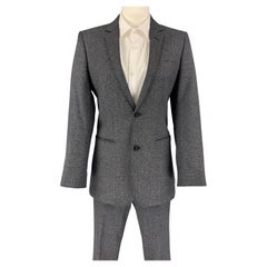 EMPORIO ARMANI Size 34 Navy Beige Heather Wool Silk Notch Lapel Suit