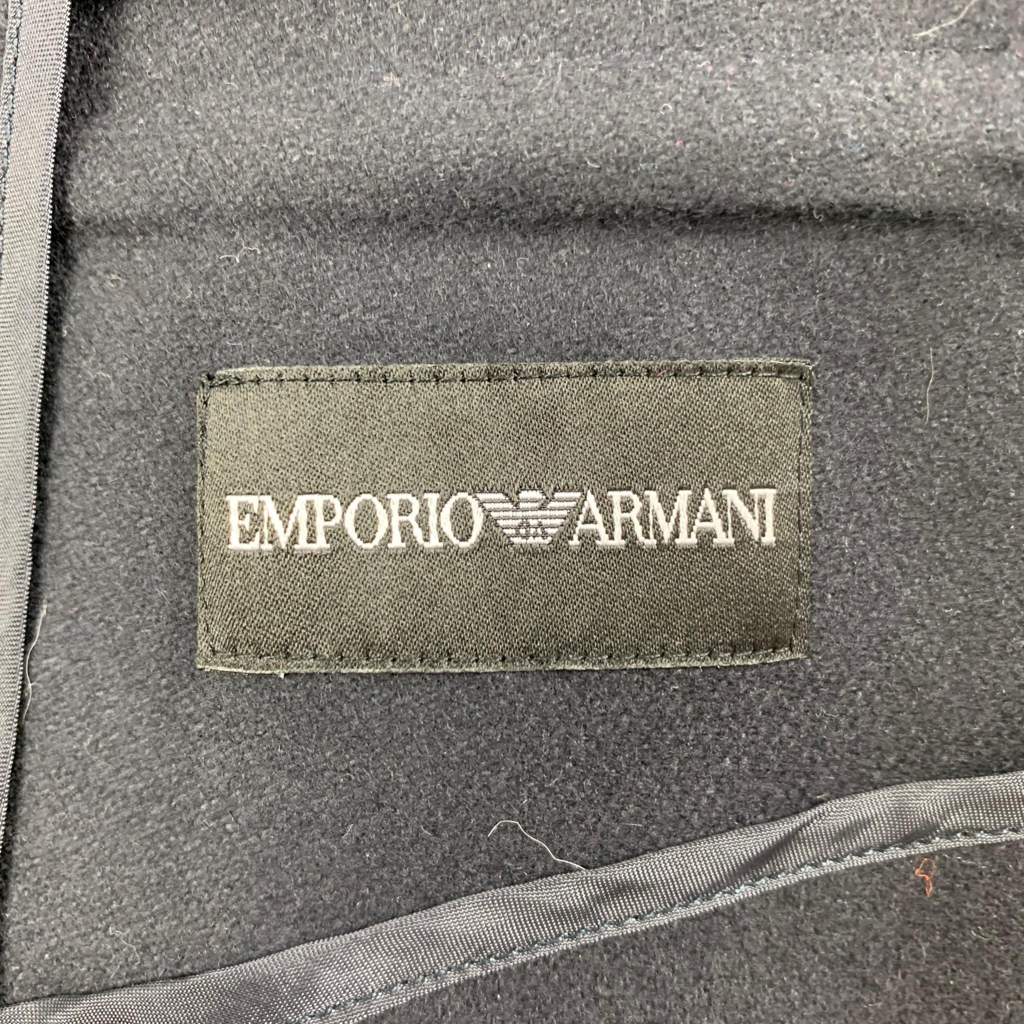 EMPORIO ARMANI Size 34 Navy Wool Blend Snaps Vest 2