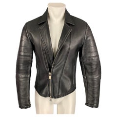 EMPORIO ARMANI - Veste motard en cuir noir, taille 36