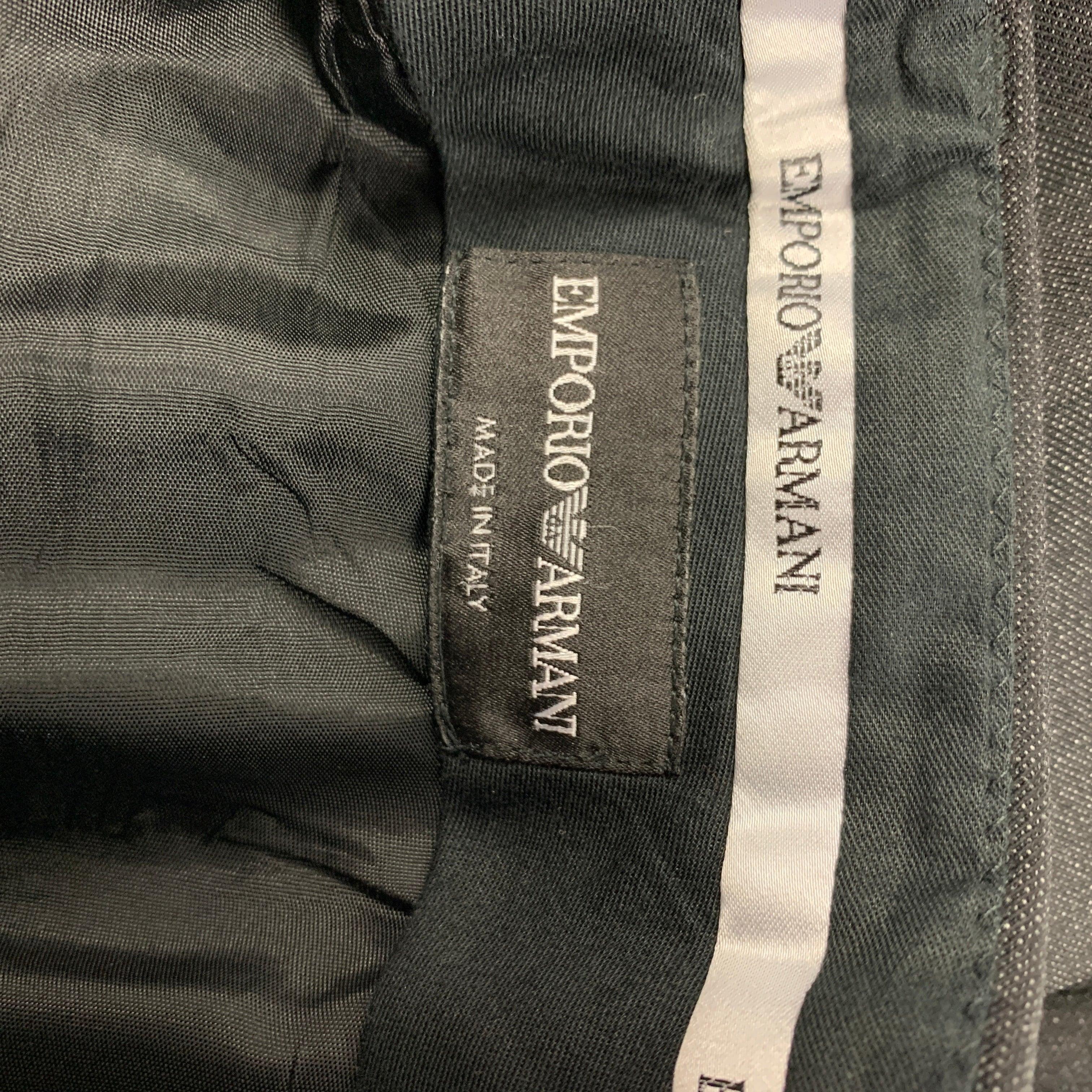 EMPORIO ARMANI Size 36 Charcoal Wool Peak Lapel Suit For Sale 7