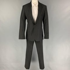 EMPORIO ARMANI Traje con solapa de pico de lana color carbón talla 36