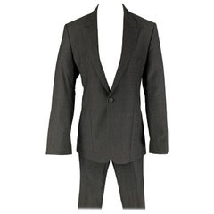 EMPORIO ARMANI Size 36 Charcoal Wool Peak Lapel Suit