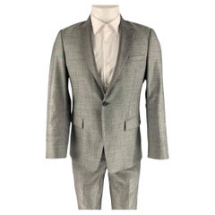 EMPORIO ARMANI Size 36 Grey Solid Wool Silk Peak Lapel  Suit