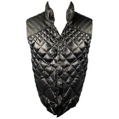 EMPORIO ARMANI Size 38 Black Quilted Polyester Snaps Vest