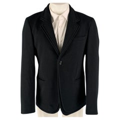 EMPORIO ARMANI Size 38 Black Solid Cotton Polyamide Sport Coat