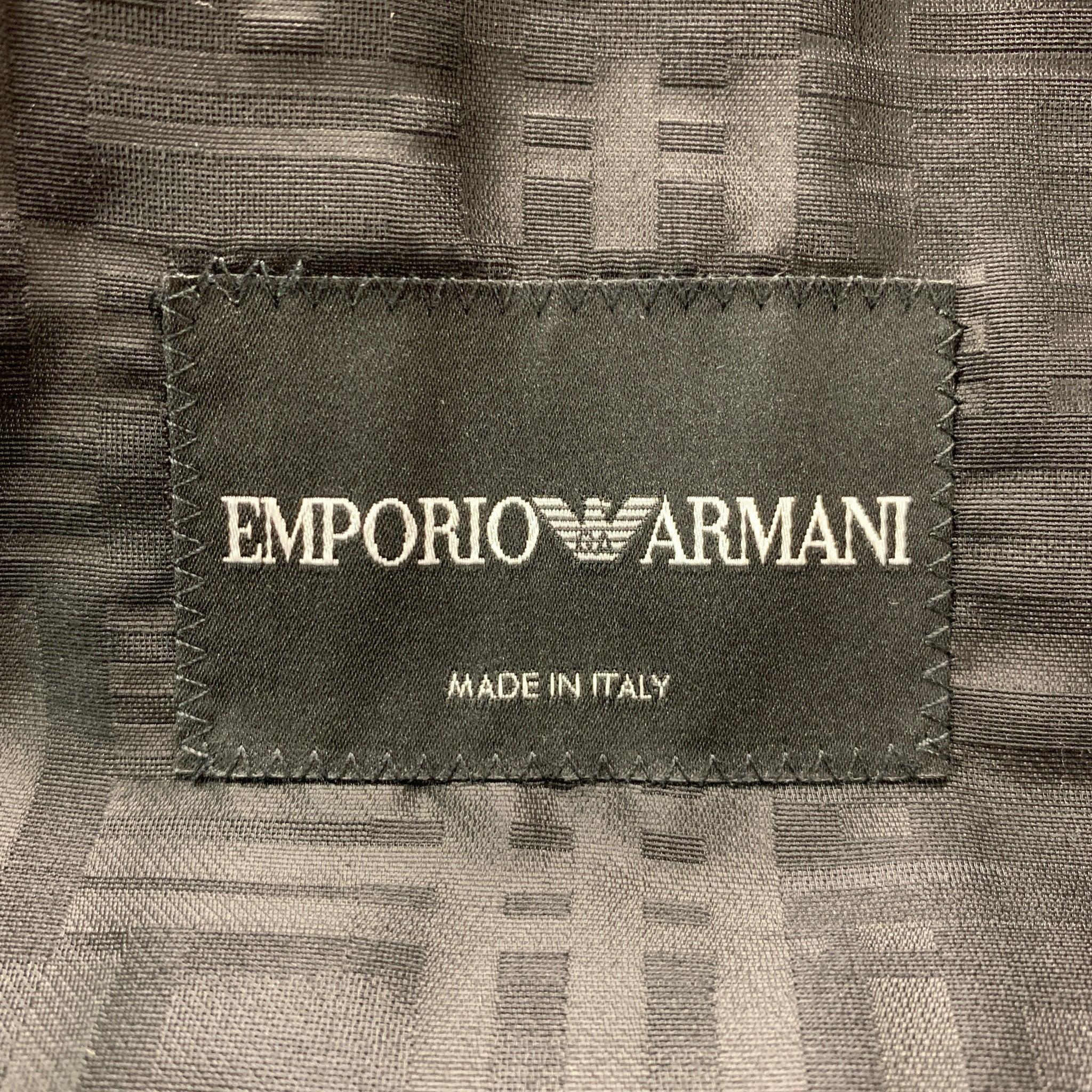 EMPORIO ARMANI Size 38 Black Wool Blend Peak Lapel Sport Coat For Sale 1
