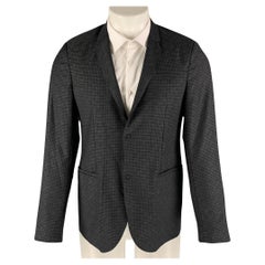 EMPORIO ARMANI Size 38 Charcoal Grey Wool Notch Lapel Sport Coat