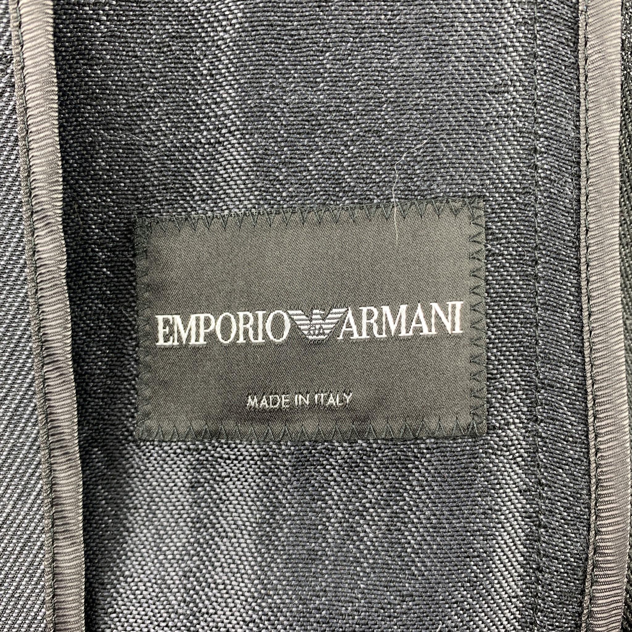 EMPORIO ARMANI Size 38 Charcoal Ombre Polyester Blend Asymmetrical Suit 1