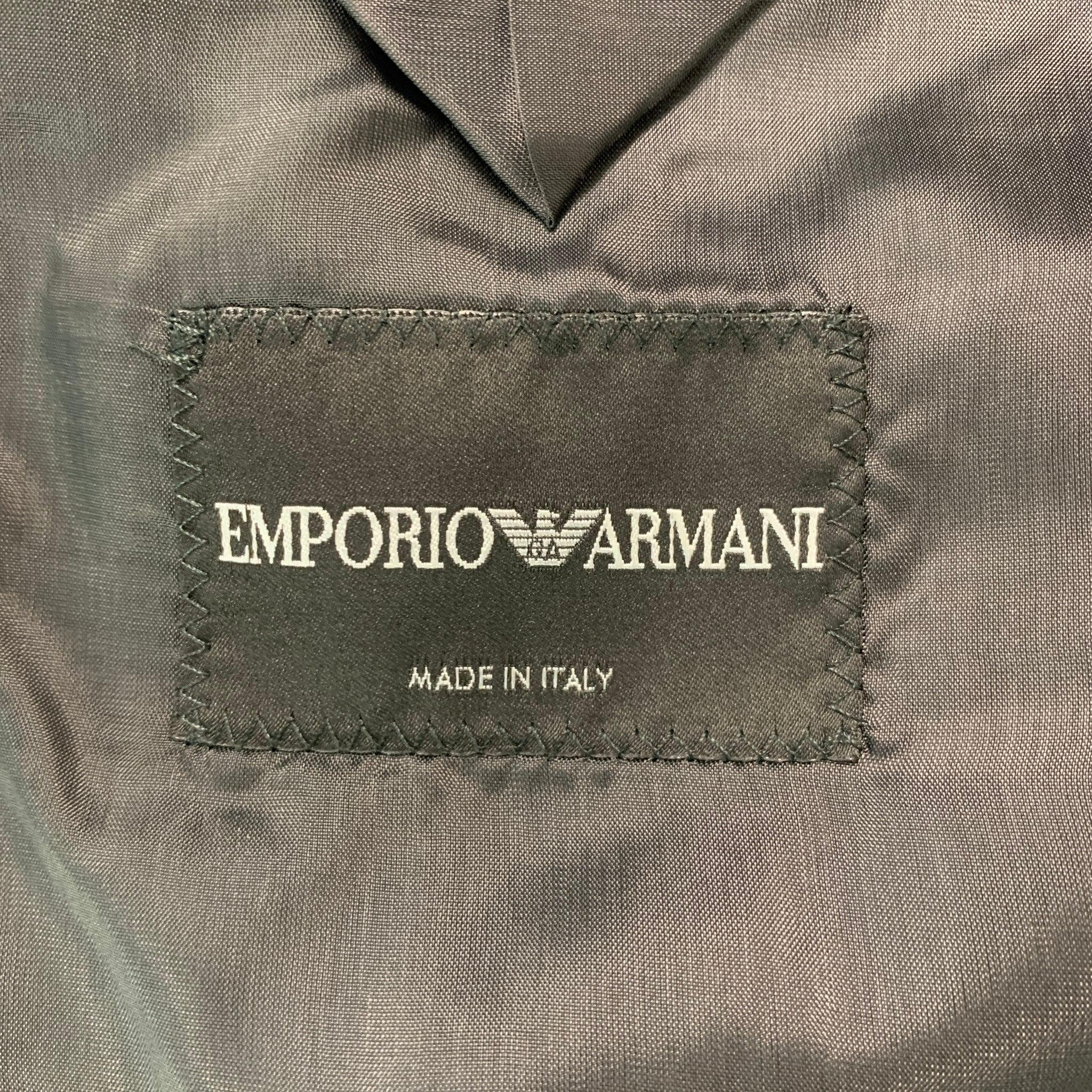 EMPORIO ARMANI - Manteau de sport en polyester massif anthracite, taille 38 Pour hommes en vente