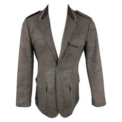EMPORIO ARMANI Taille 38 Veste à boutons pression camo gris foncé