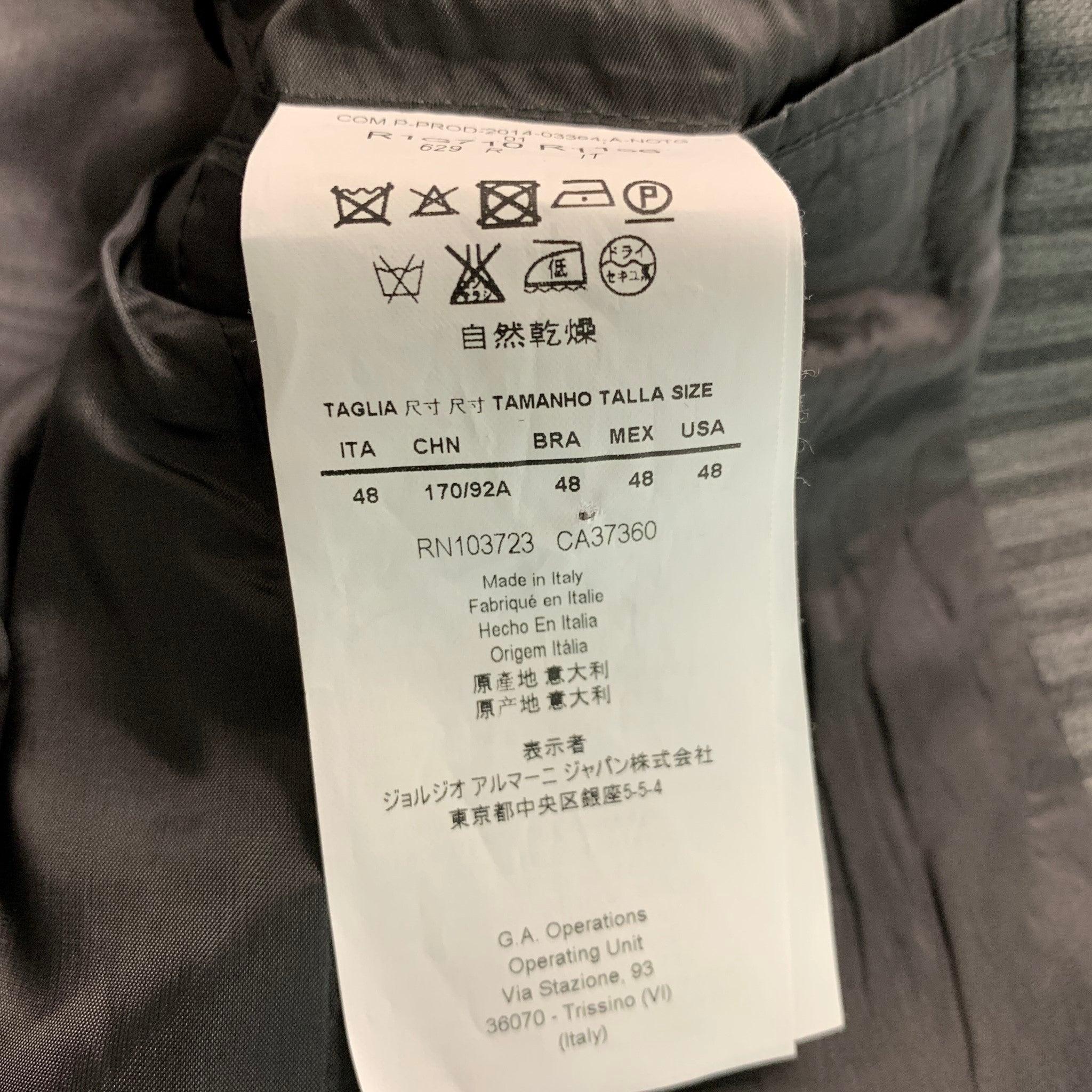 EMPORIO ARMANI Größe 38 Grau Charcoal Wolle Mischung Notch Revers Sport Mantel im Angebot 1