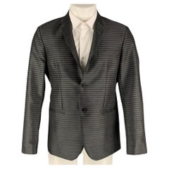 EMPORIO ARMANI Size 38 Grey Charcoal Wool Blend Notch Lapel Sport Coat