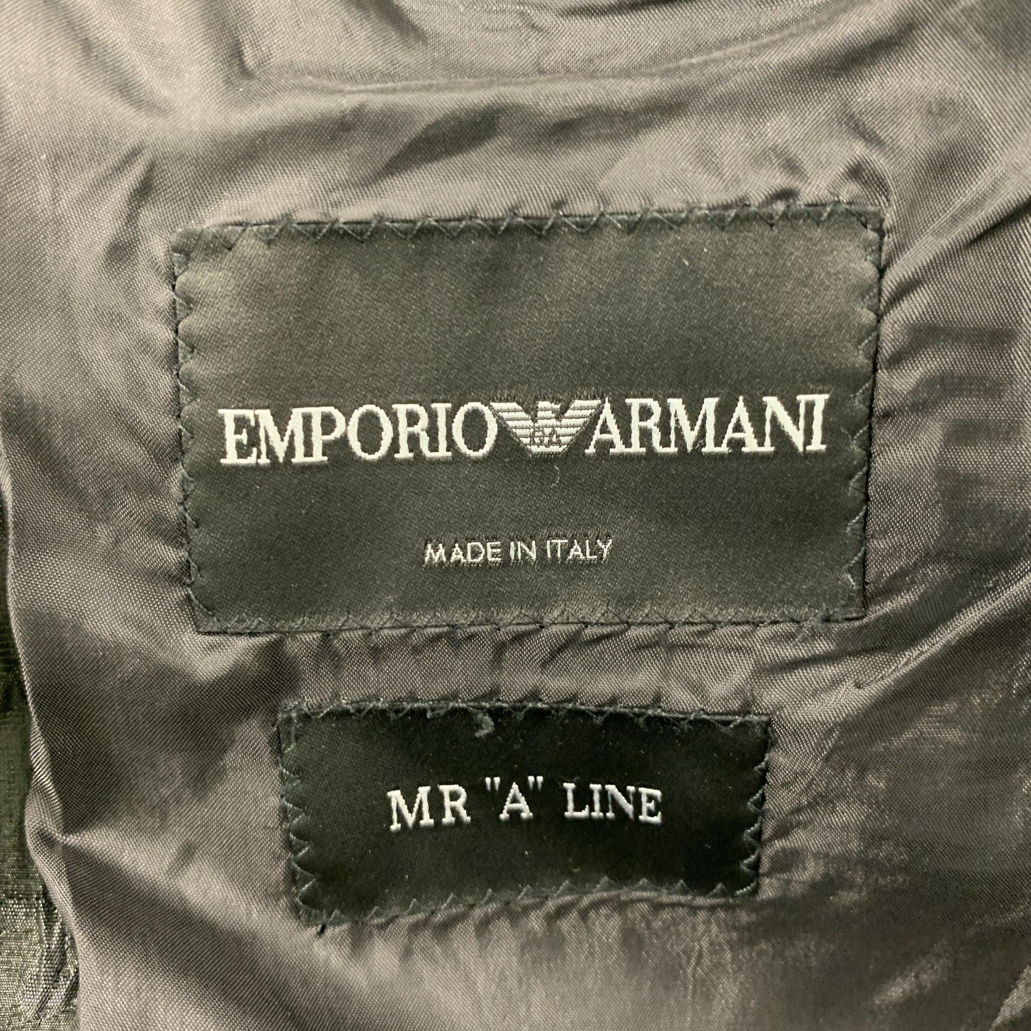 Men's EMPORIO ARMANI Size 38 Olive Jacquard Polyester Blend Sport Coat For Sale