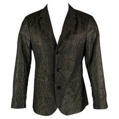 EMPORIO ARMANI - Manteau de sport en polyester mélangé jacquard olive taille 38